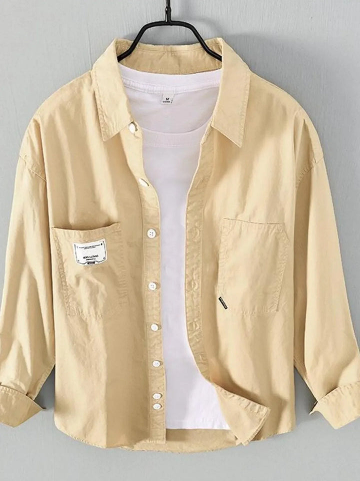 Men's Plus Size Button Up Long Sleeve Shirt