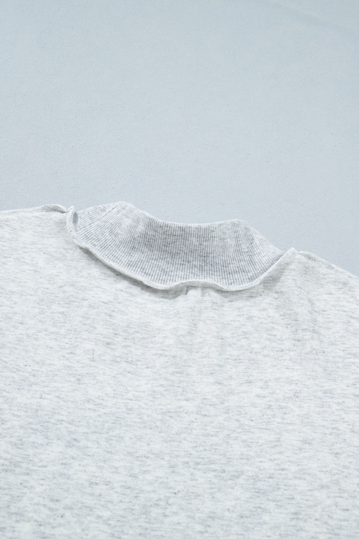 Light Grey Mock Neck Reversible USA/America Graphic Sweatshirt