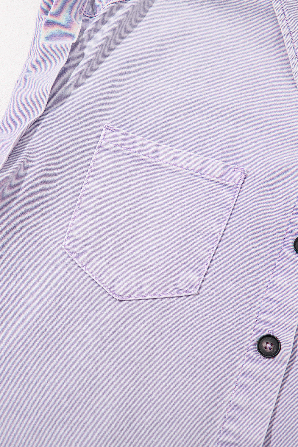 Robe chemise en jean à manches courtes et double poche poitrine à pétales d'orchidée