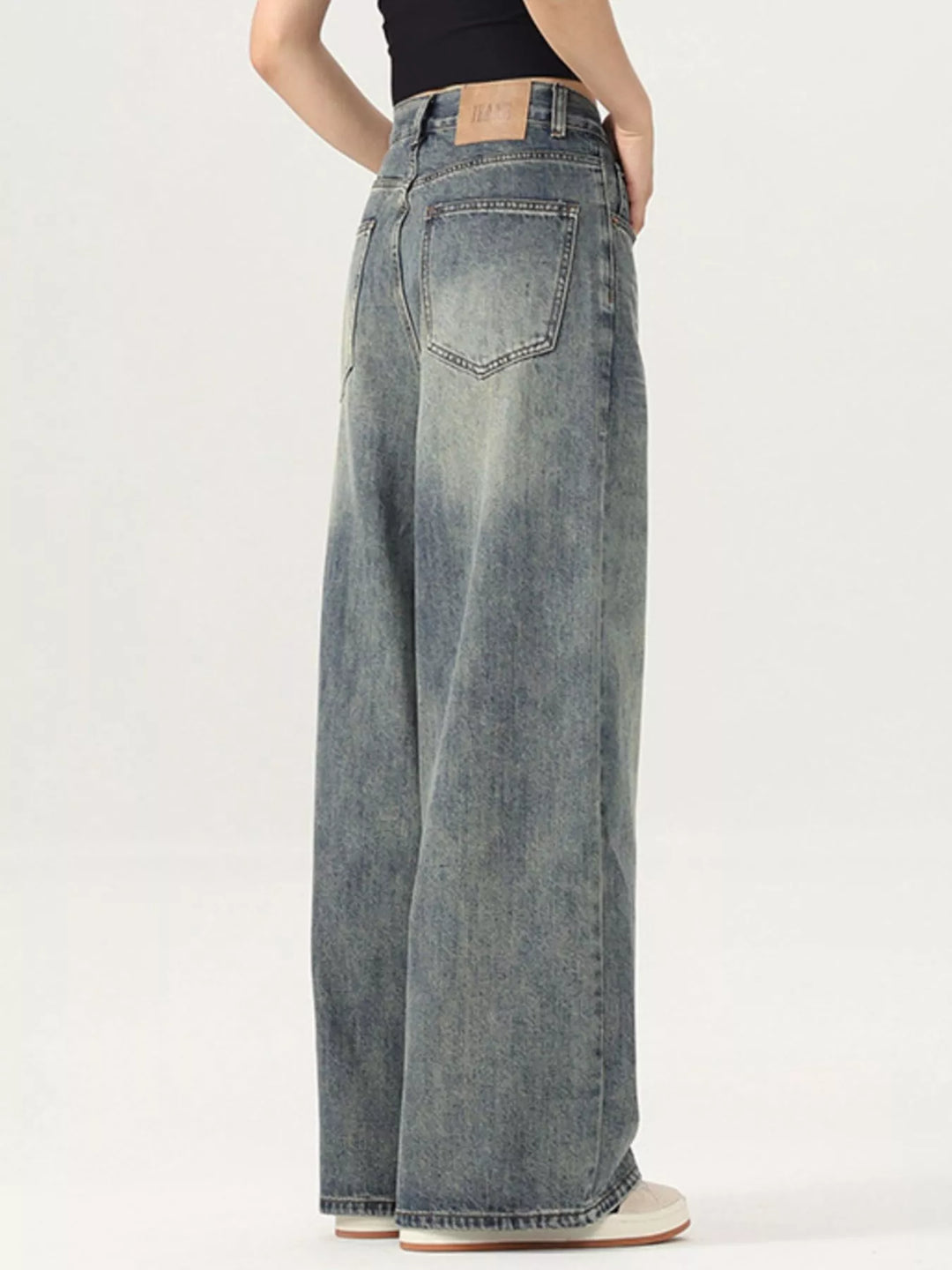 Men's Vintage Wash Wide Leg Jeans