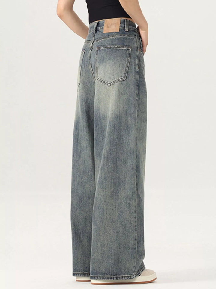 Men's Vintage Wash Wide Leg Jeans