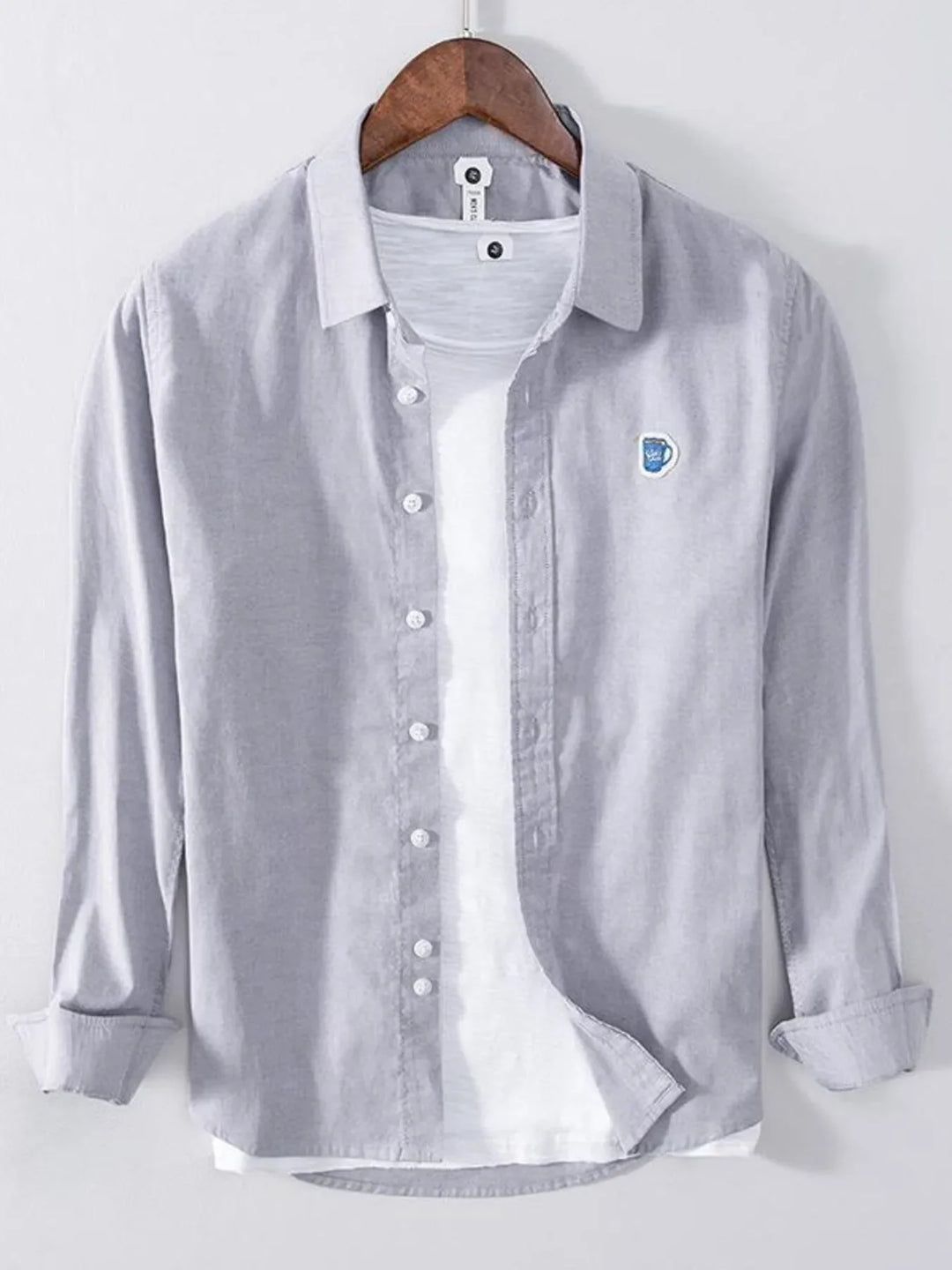 Men's Plus Size Button Up Long Sleeve Shirt