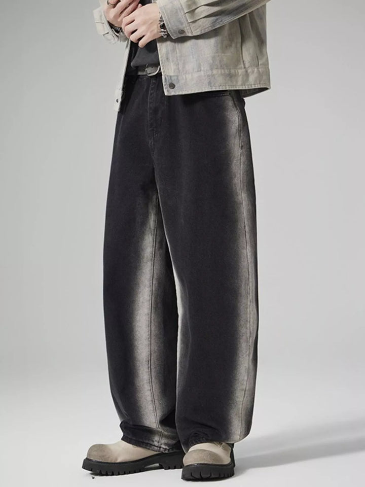 Men's Plus Size Washed Wide Leg Jeans