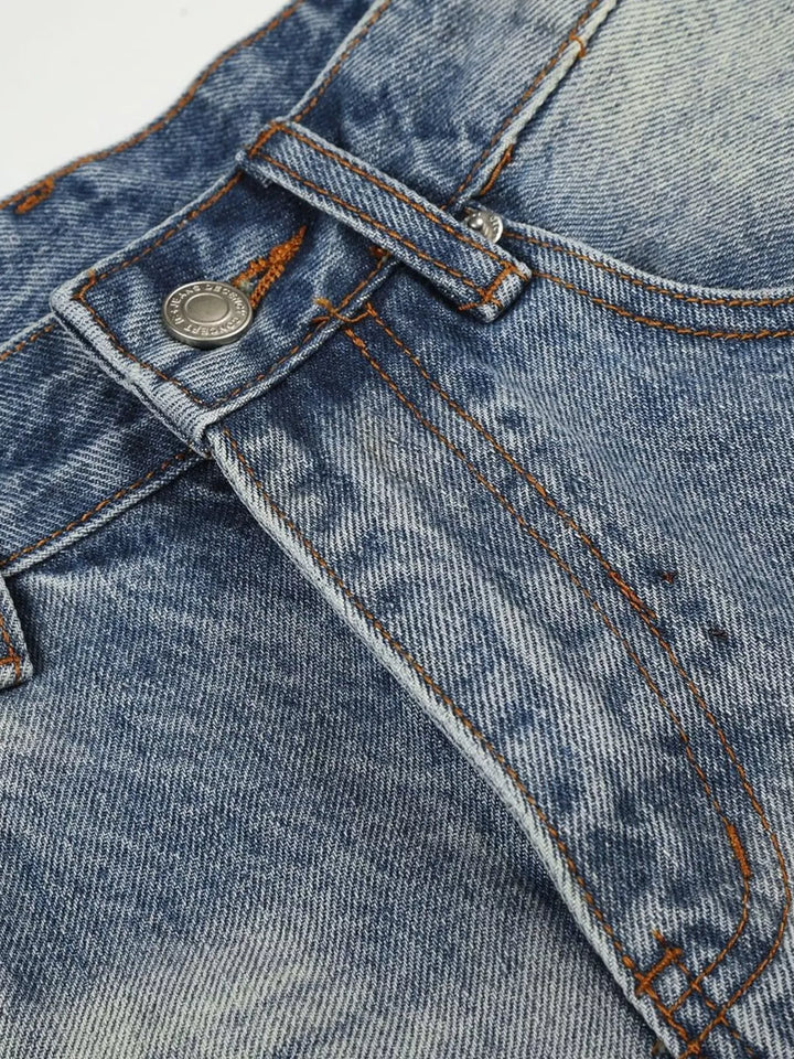 Men's Vintage Wash Wide Leg Denim Capris