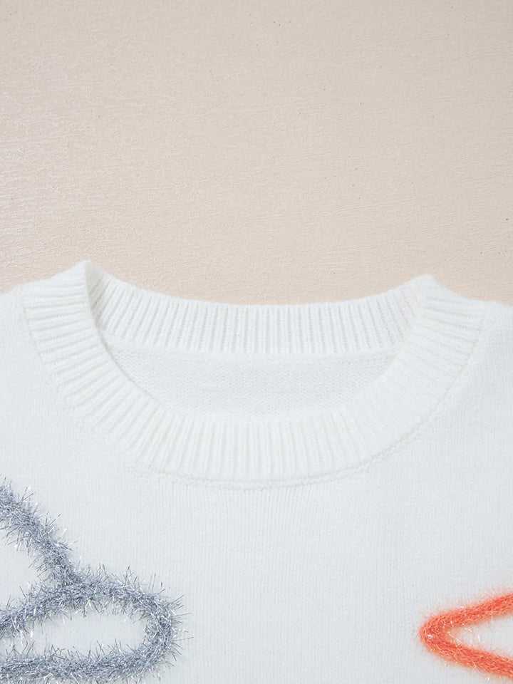 Western Boots Horseshoe Star Knit Crew Neck Sweater