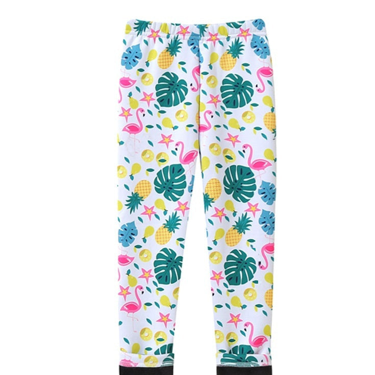 Girls Thin-Flannel SpringAutumn Outerwear Milk-Viscose Pants