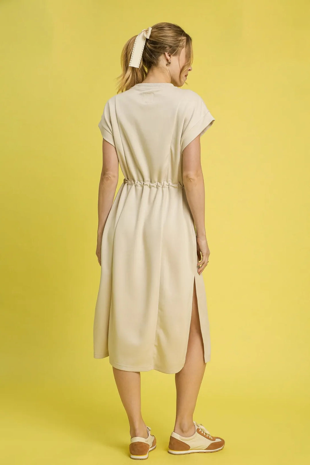 Umgee Side Slit Short Sleeve Midi Tee Dress