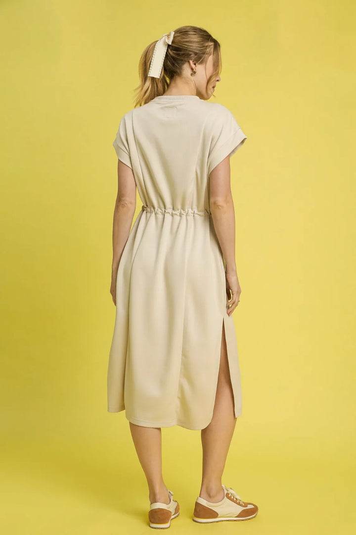 Umgee Side Slit Short Sleeve Midi Tee Dress