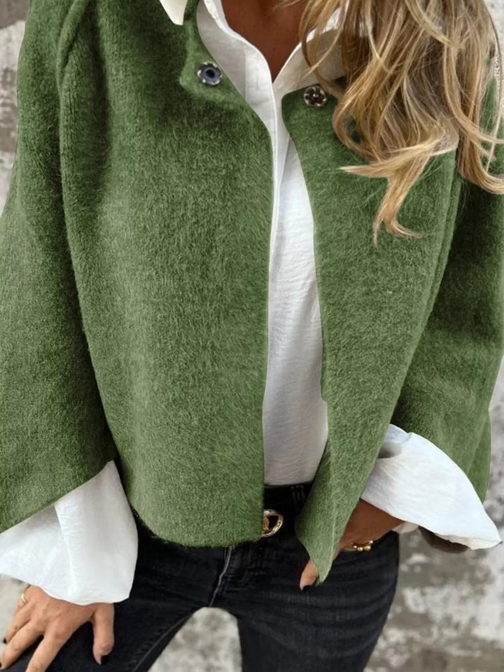 Full Size Solid Color Long Sleeve Outerwear Plus Size