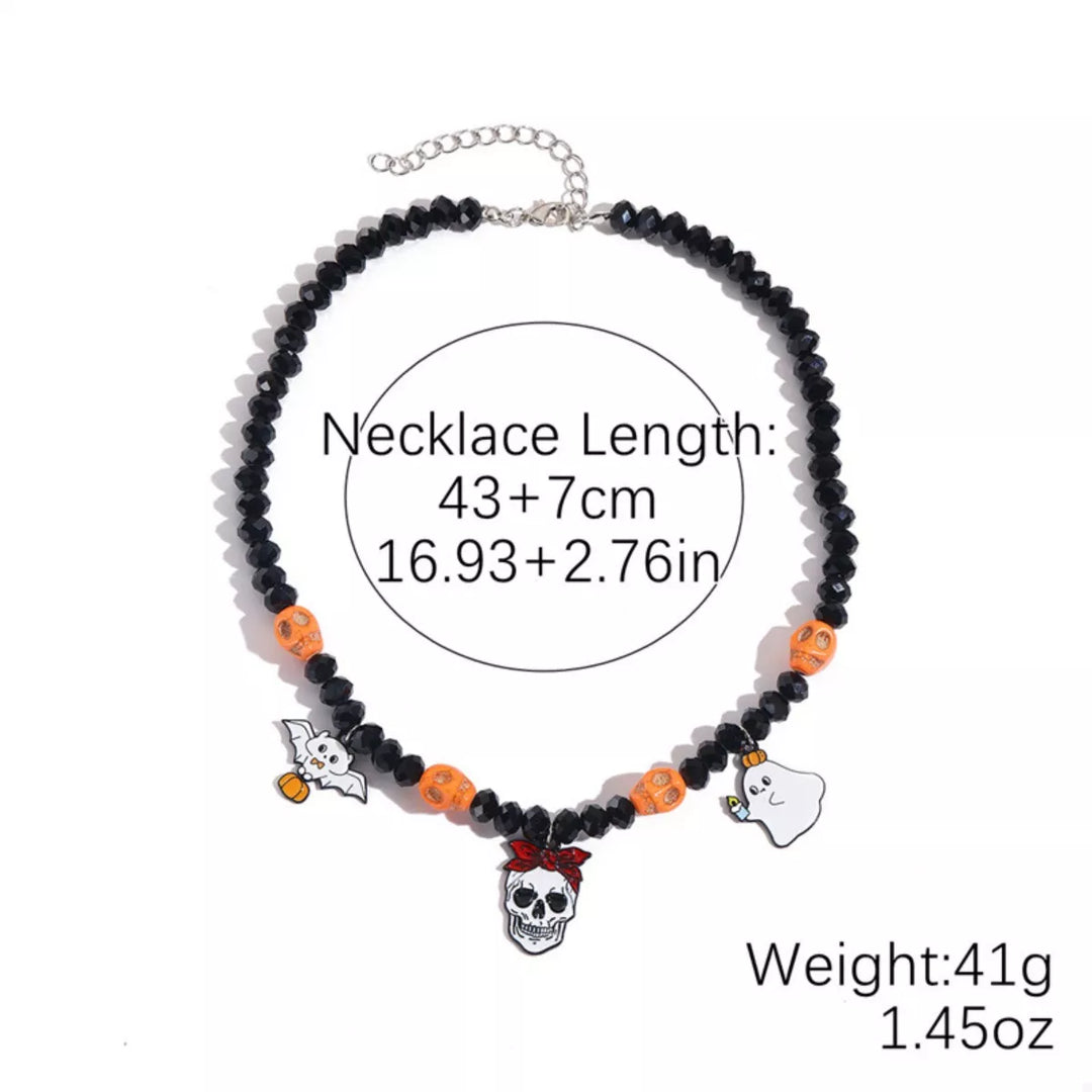 Halloween Skull Ghost Charm Necklace