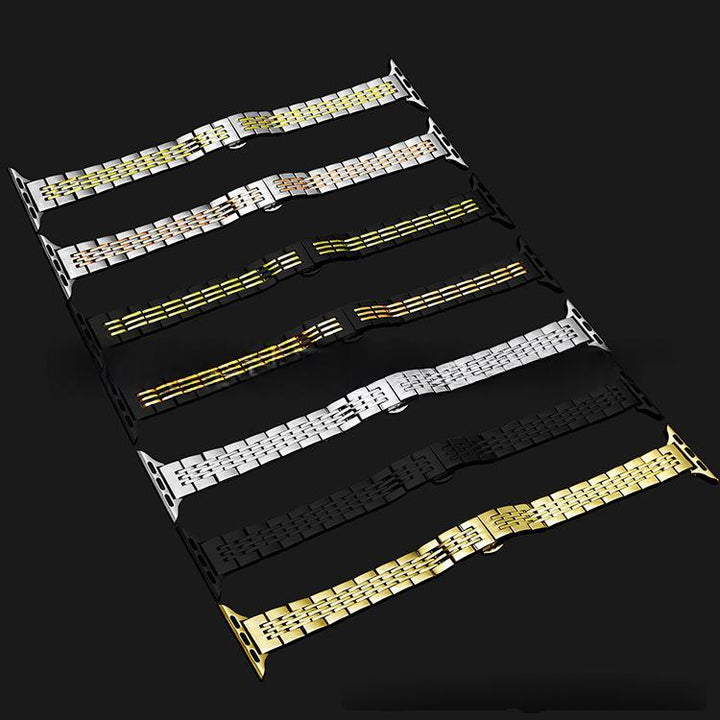 Womens Snakeskin-Style Stainless Steel Watch Band