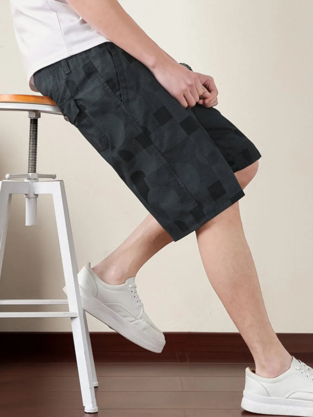 Men's Plus Size Drawstring Shorts with Pockets