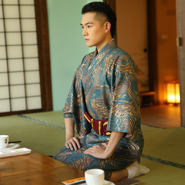 Japanese Kimono Men's Traditional Kimono Formal Wear Summer Fireworks Kimono Suit