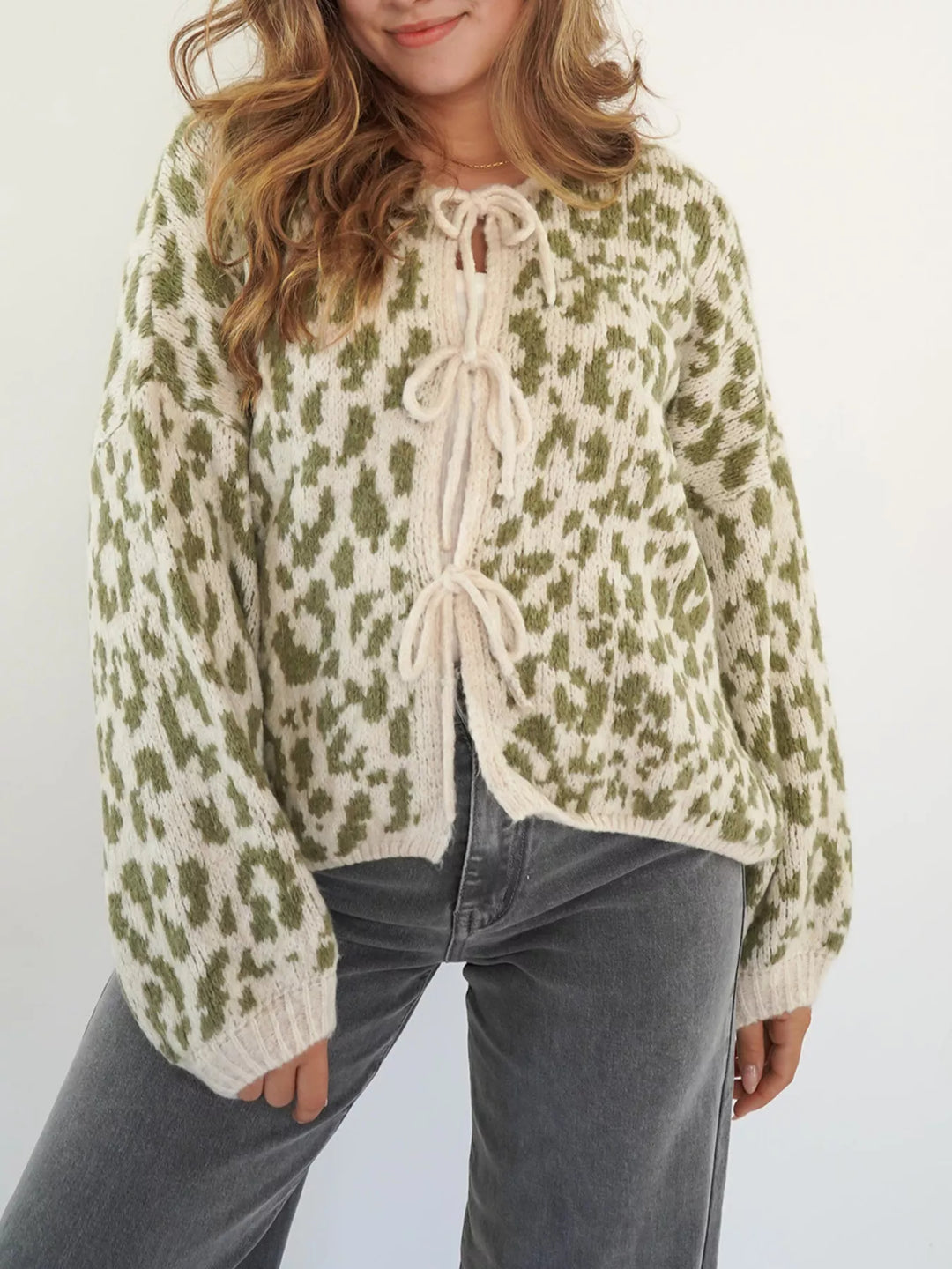 Leopard Tie-Front Cardigan