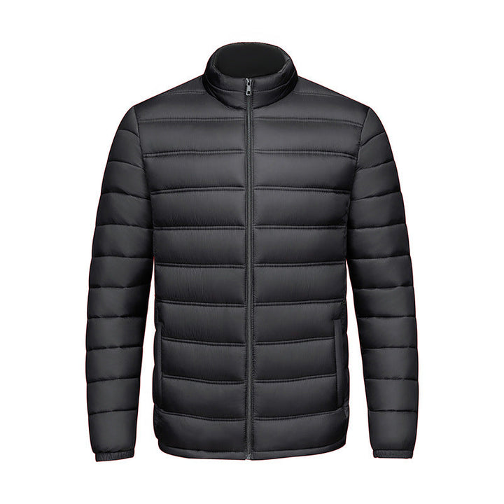 Mens Warm StandUp Collar Zippered CottonPadded Jacket