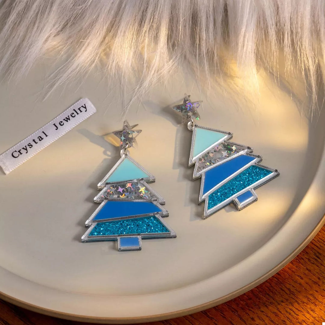Christmas Tree Dangle Earrings