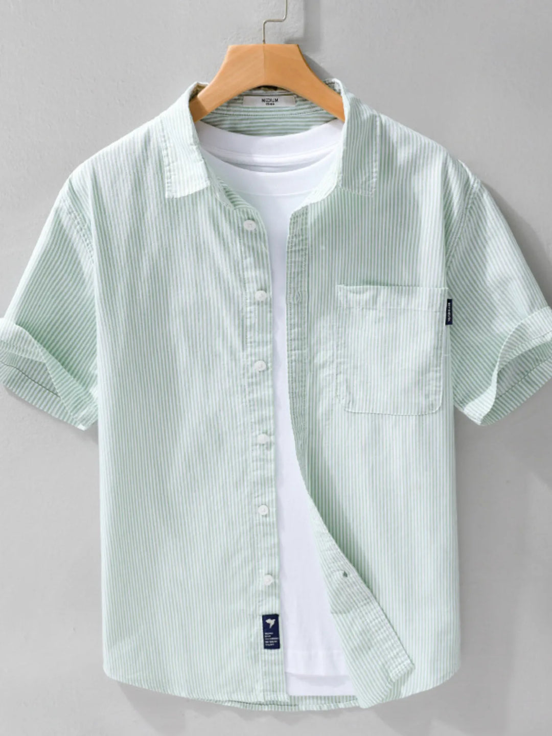 Men's Plus Size Striped Short Sleeve Casual Shirt