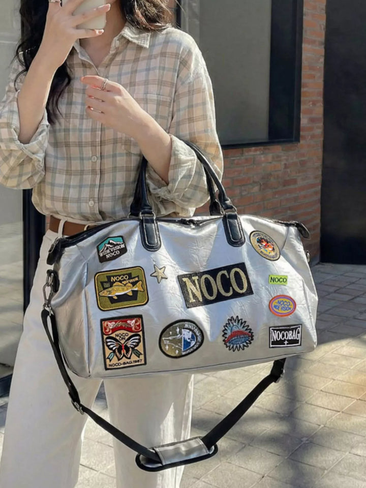 Patchwork Embellished Travel Bag