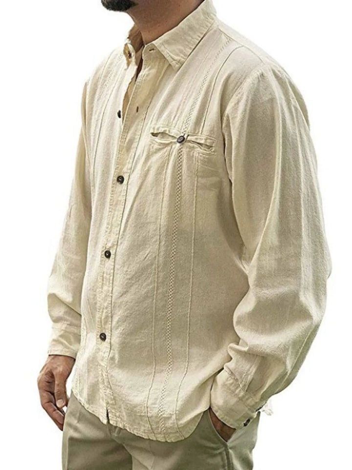 Men's Plus Size Button Up Long Sleeve Shirt