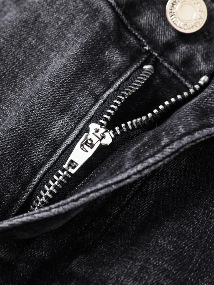 Men's Distressed Slim Fit Ripped Jeans