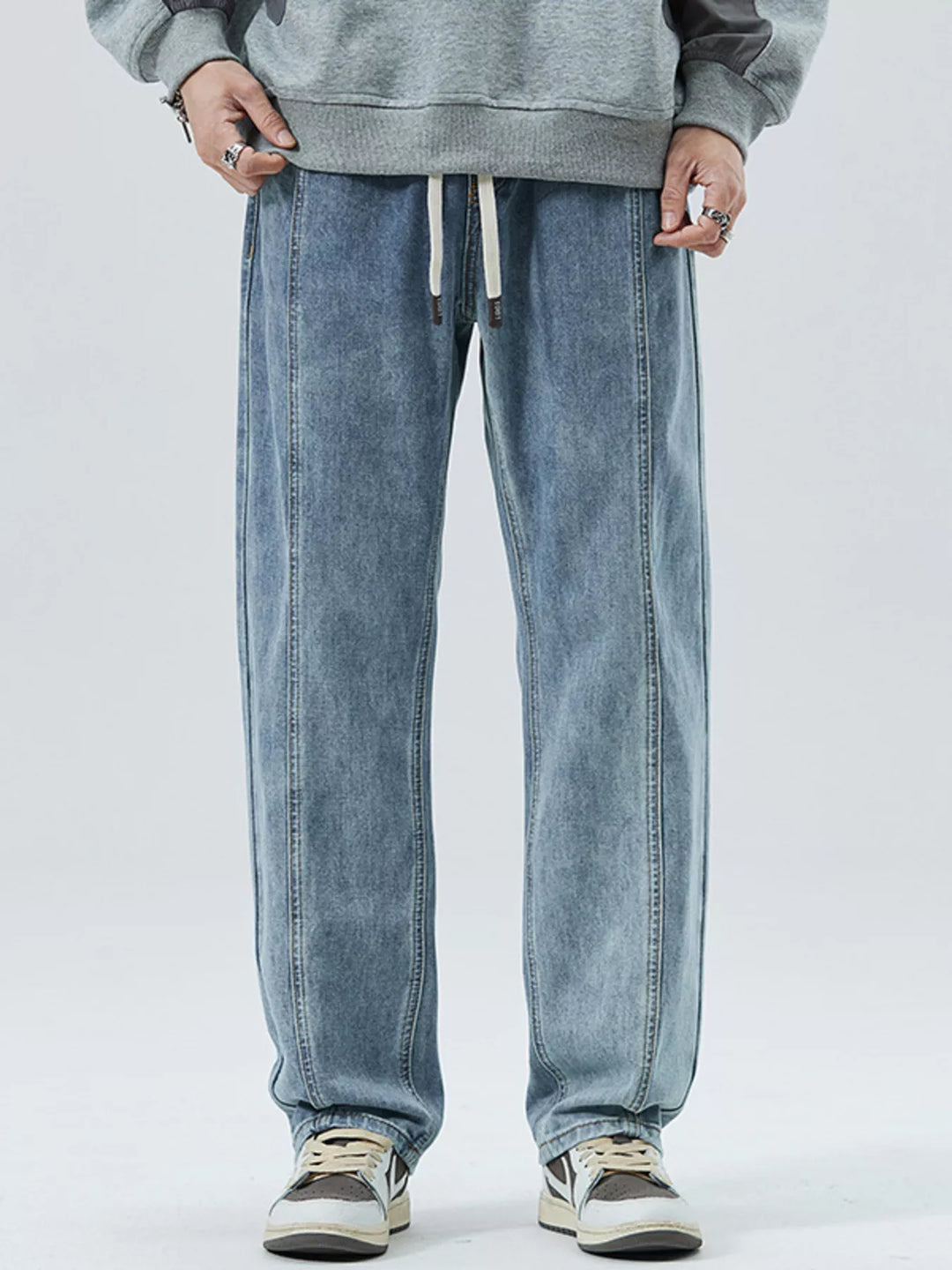 Men's Full Size Loose Fit Straight Leg Jeans Plus Size
