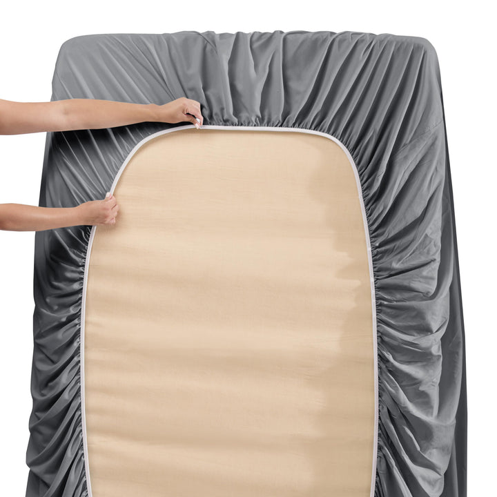King Size Deep Pocket Sheet Set 6 Piece - Extra Deep Fitted Sheets 18-24 Inch Microfiber Linen