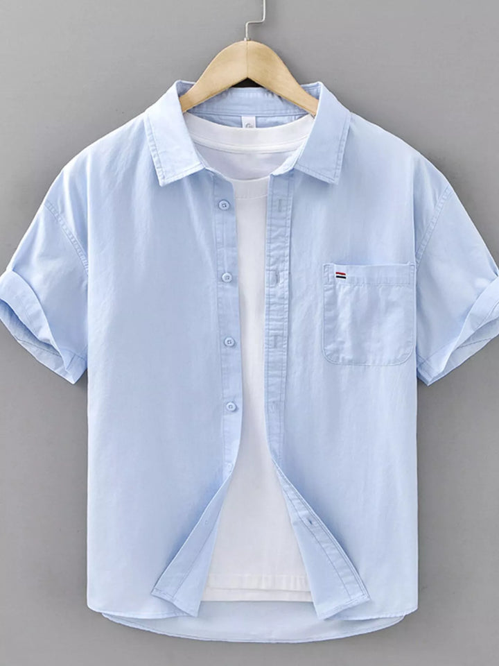 Men's Plus Size Plaid Button Up Short Sleeve Shirt