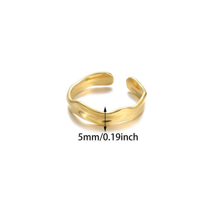 Geometric Line-cut Hollow Mens And Womens Ring