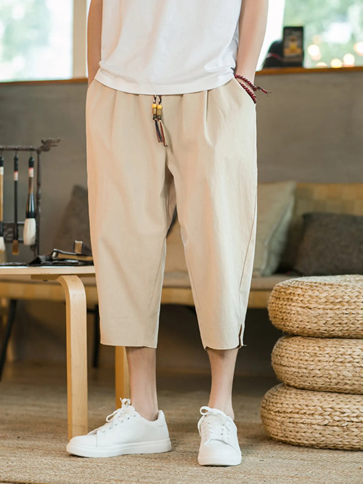 Men's Plus Size Casual Loose Fit Cropped Pants