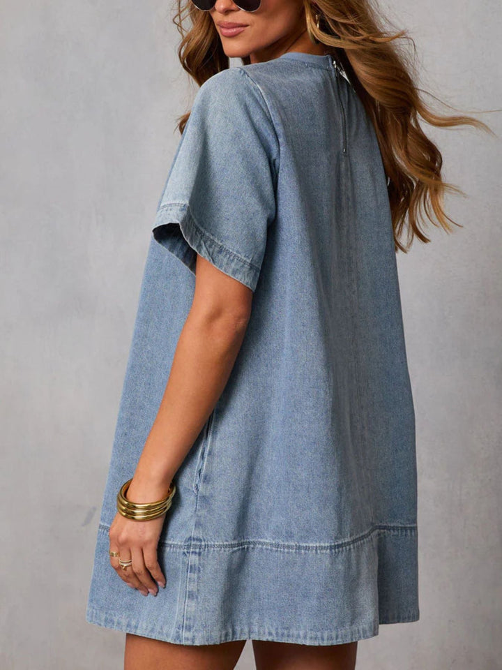 Casual Short Sleeve Denim Dress