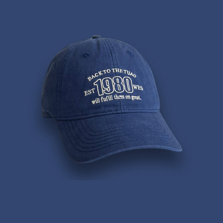 Single-color Adjustable English Numeral Embroidered Washed-out Distressed Simple Trendy Baseball Cap, Suitable For Travel, Daily Outings And Shopping.