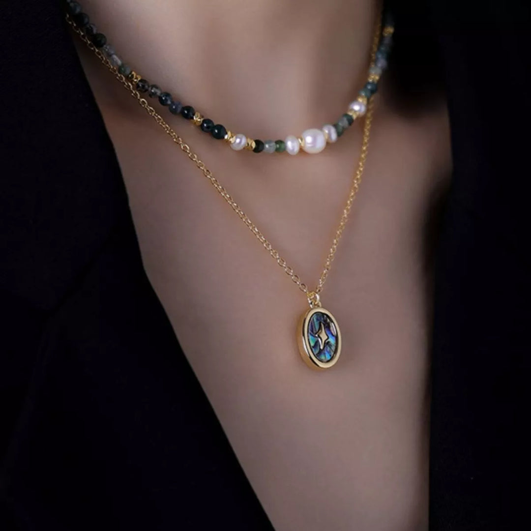 2 Piece Freshwater Pearl 18K Gold-Plated Pendant Necklace
