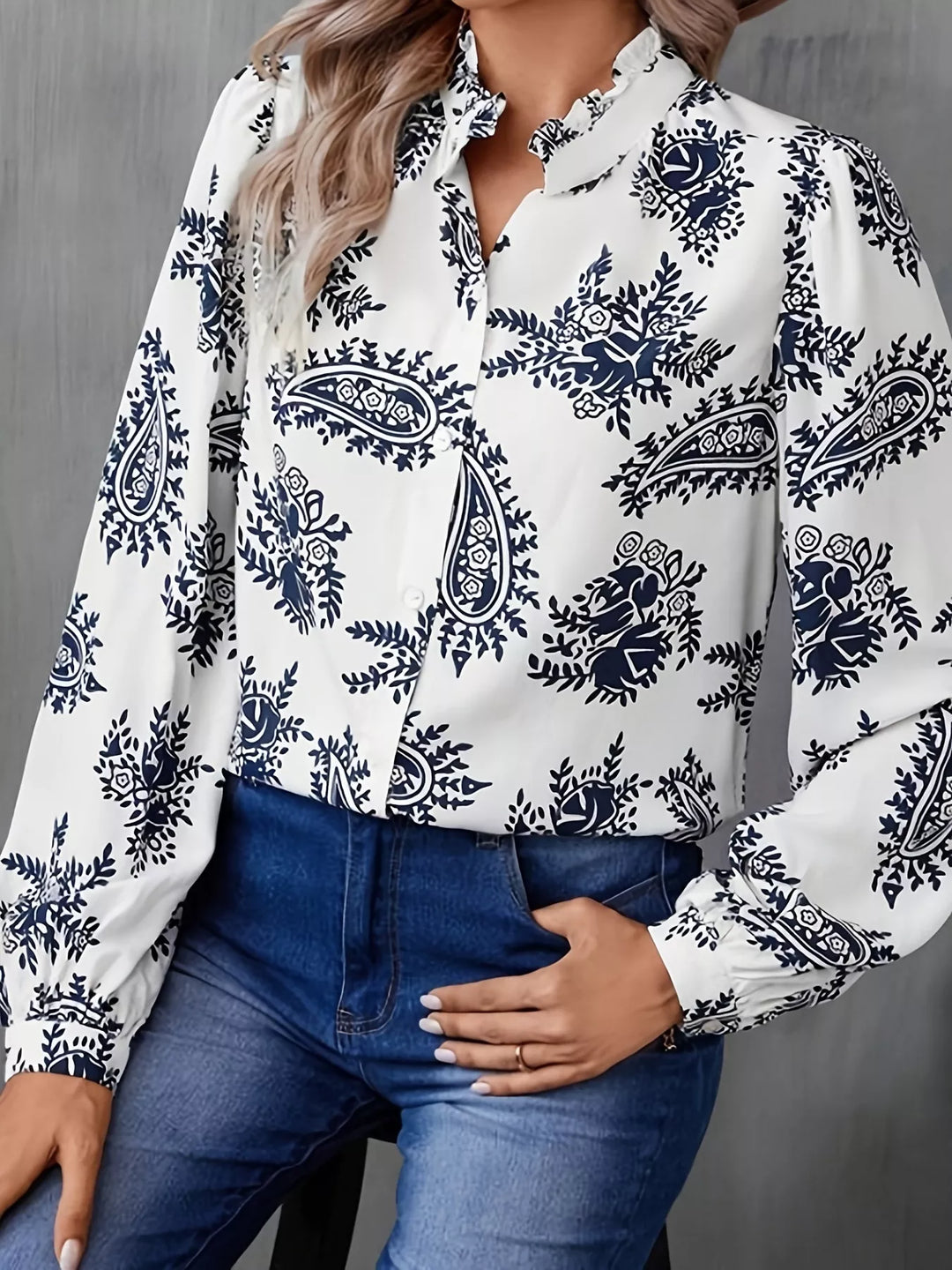 Paisley Print Button Up Shirt