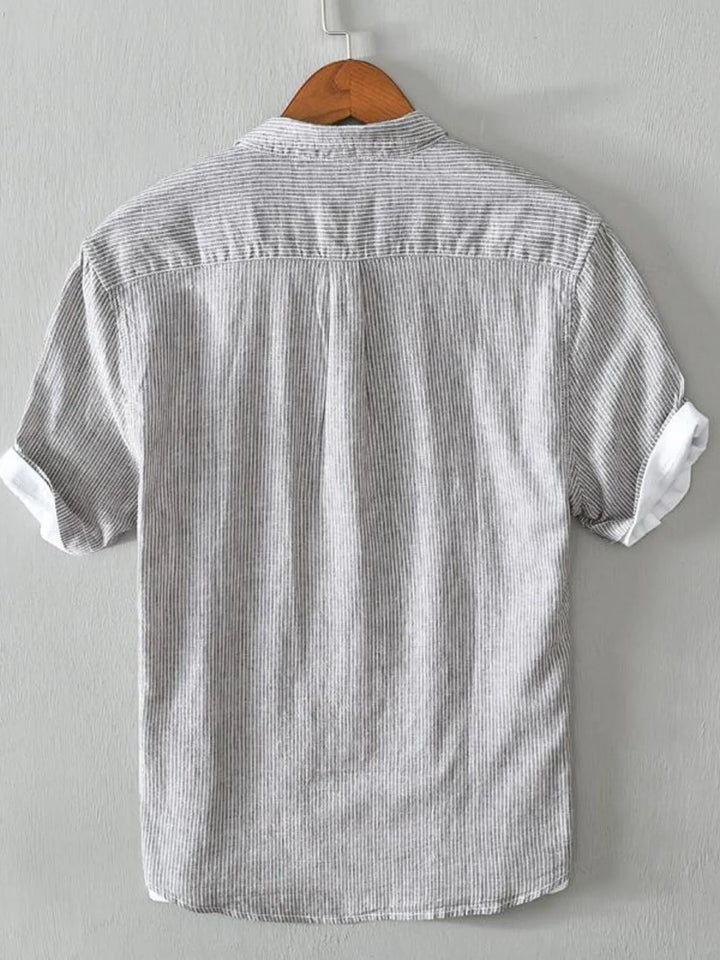 Men's Plus Size Casual Striped Short Sleeve Shirt
