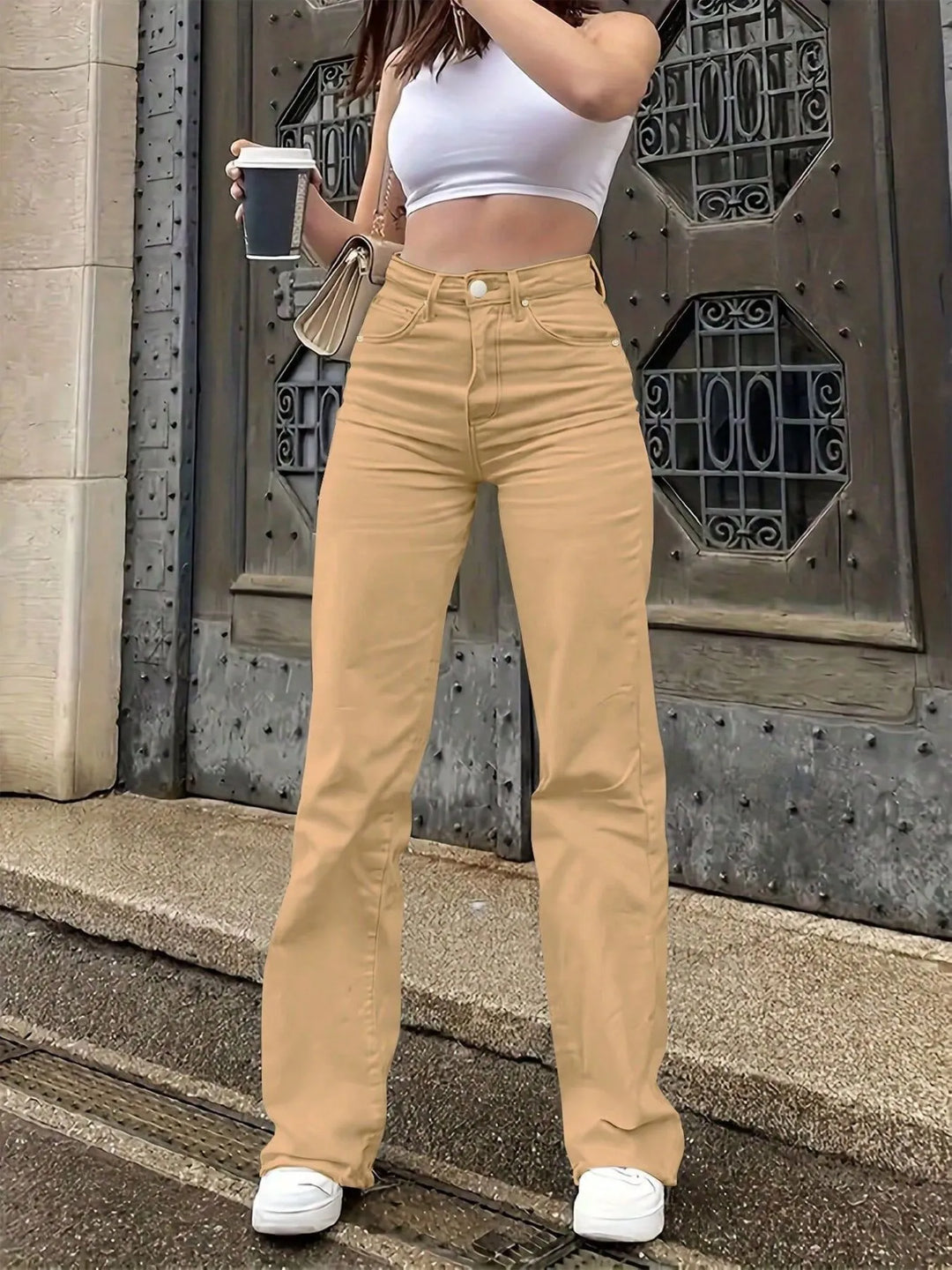 High-Waisted Wide Leg Jeans