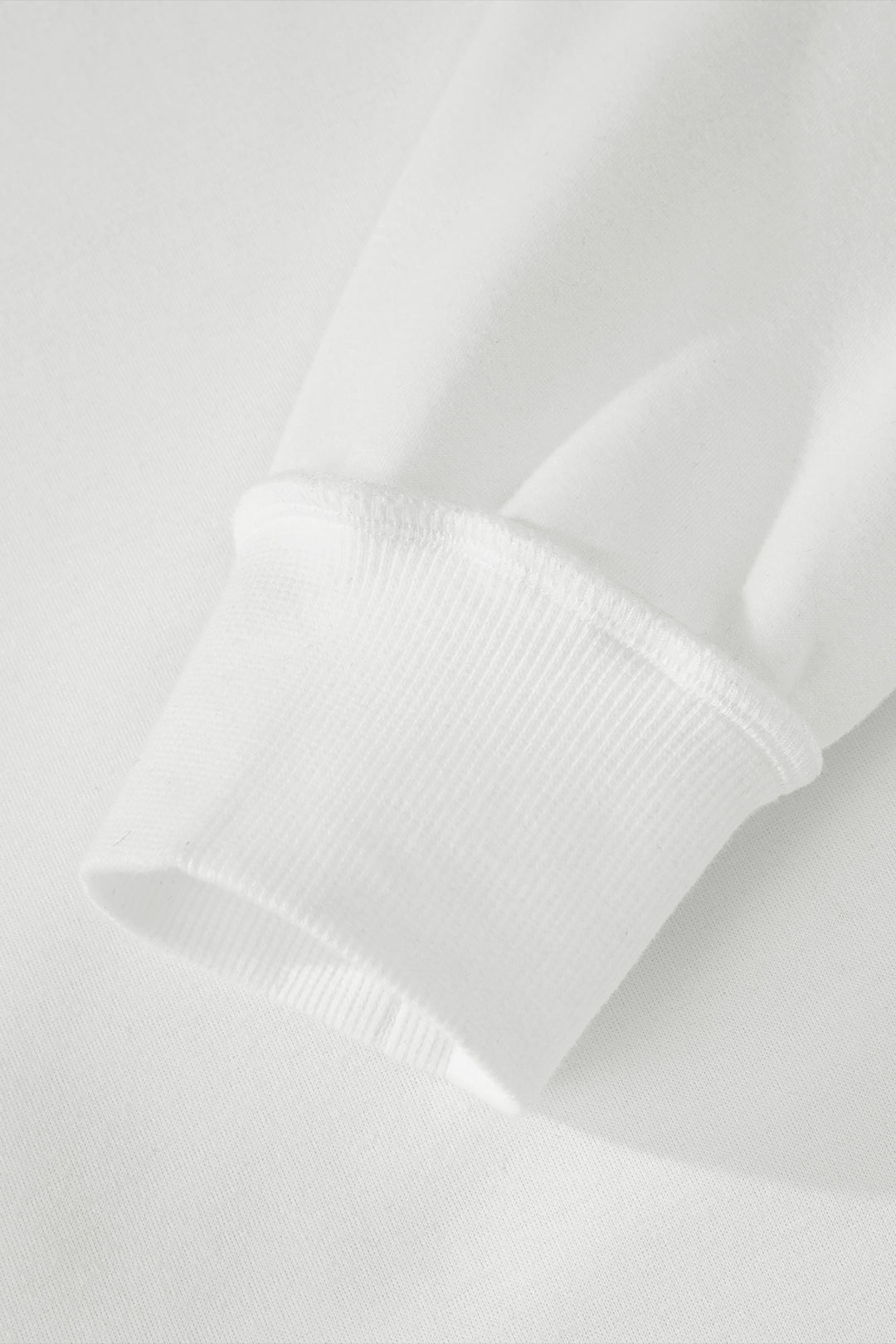 White Oversize Drop Shoulder Reversible Mock Neck Sweatshirt