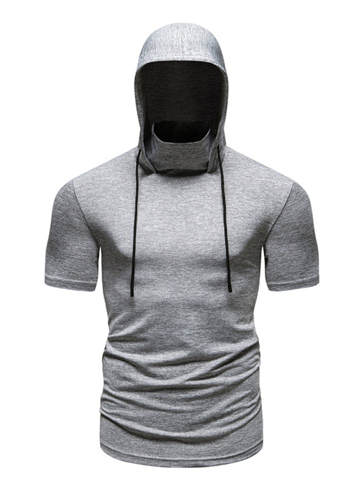 Men's Heathered Short Sleeve Hooded T-Shirt