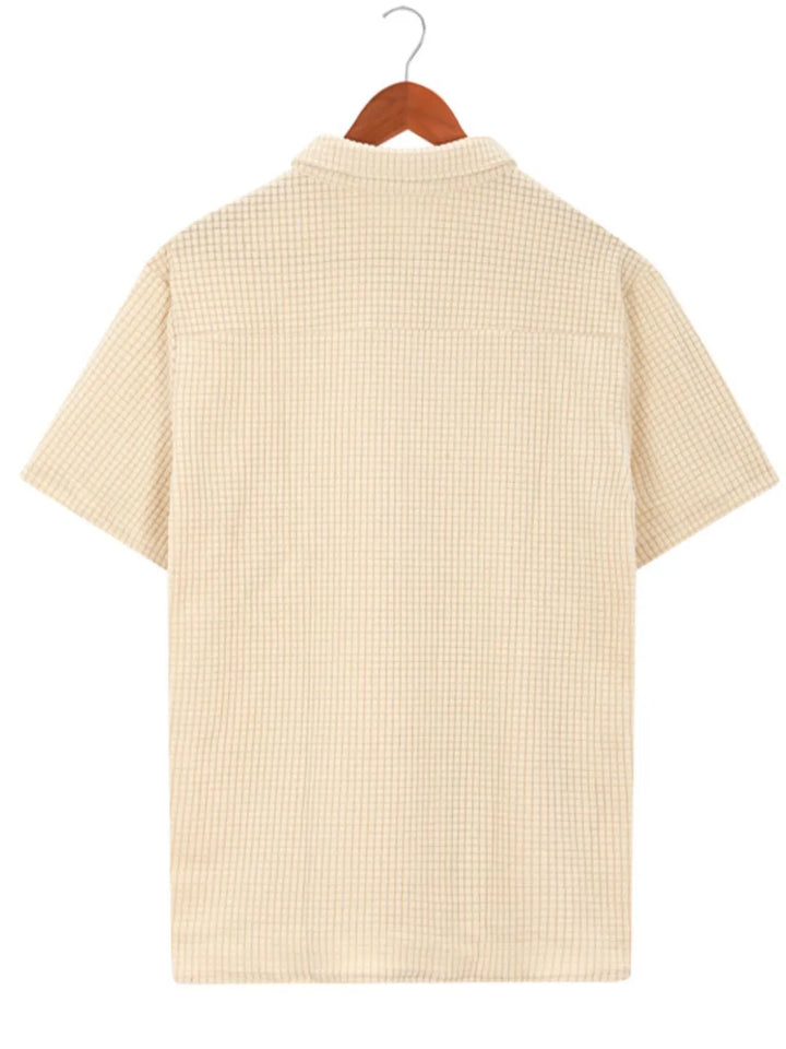 Men's Full Size Button Detail Short Sleeve Polo Plus Size