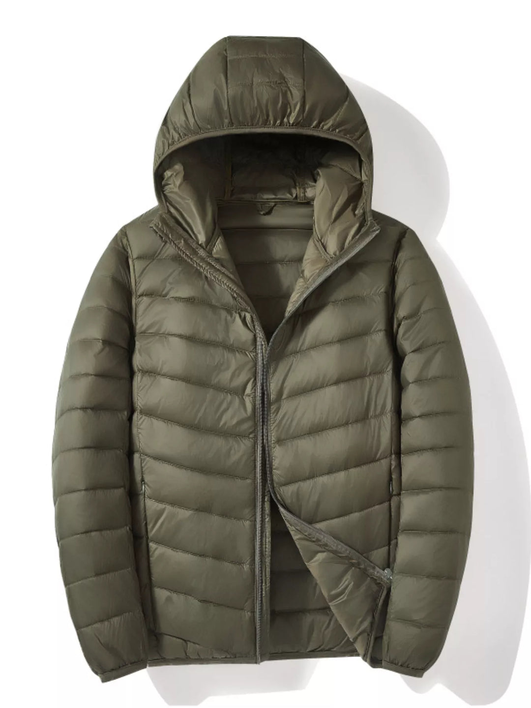 Men's Plus Size Lightweight Zip Up Puffer Jacket