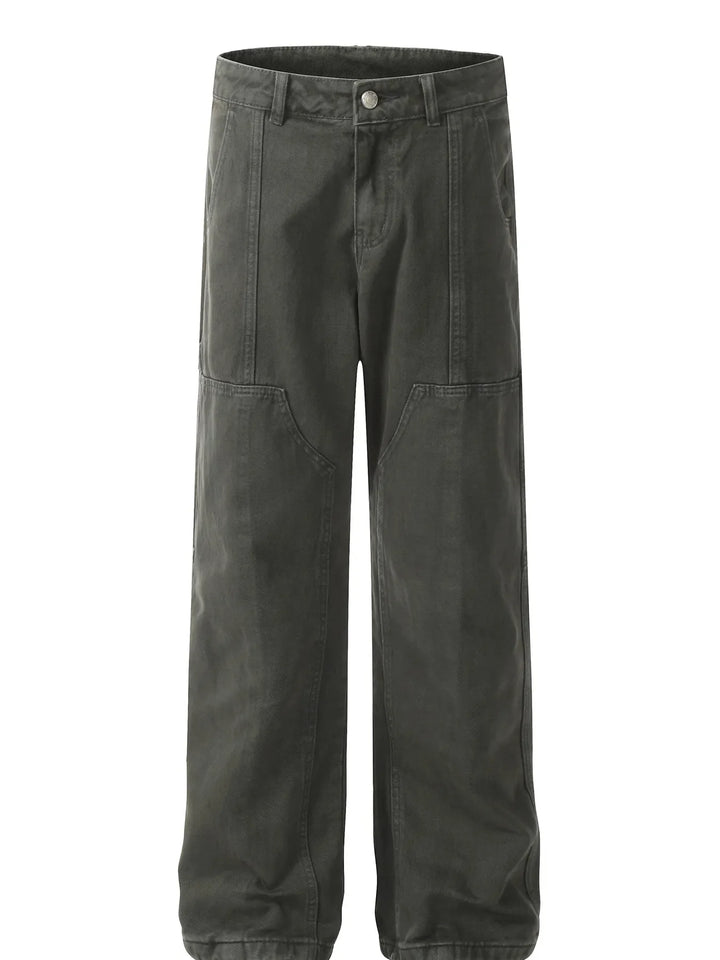 Men's Vintage Washed Wide Leg Cargo Jeans