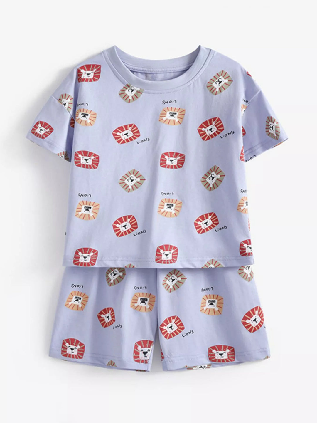 Children's Lion Print Short Sleeve Tee and Shorts Set