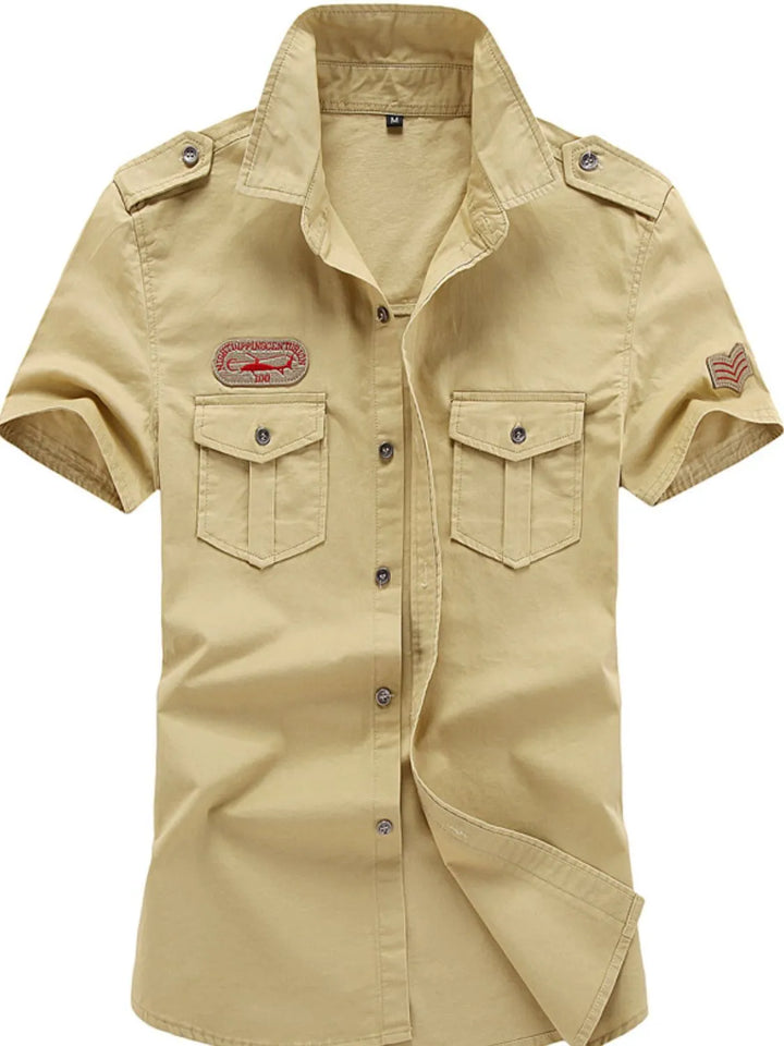 Men's Plus Size Collared Neck Short Sleeve Shirt