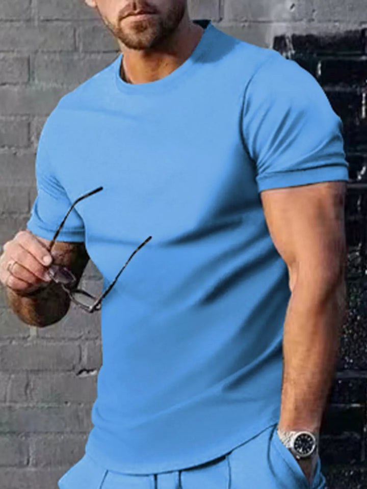 Men's Plus Size Solid Color Casual T-Shirt
