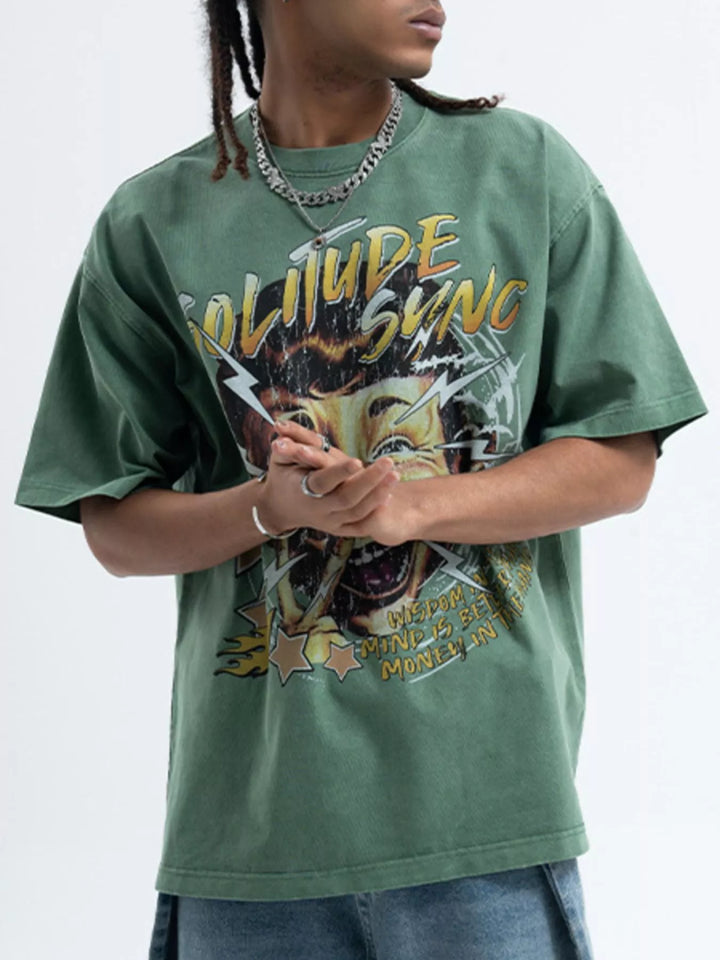 Men's Graphic Round Neck Relaxed Fit T-Shirt