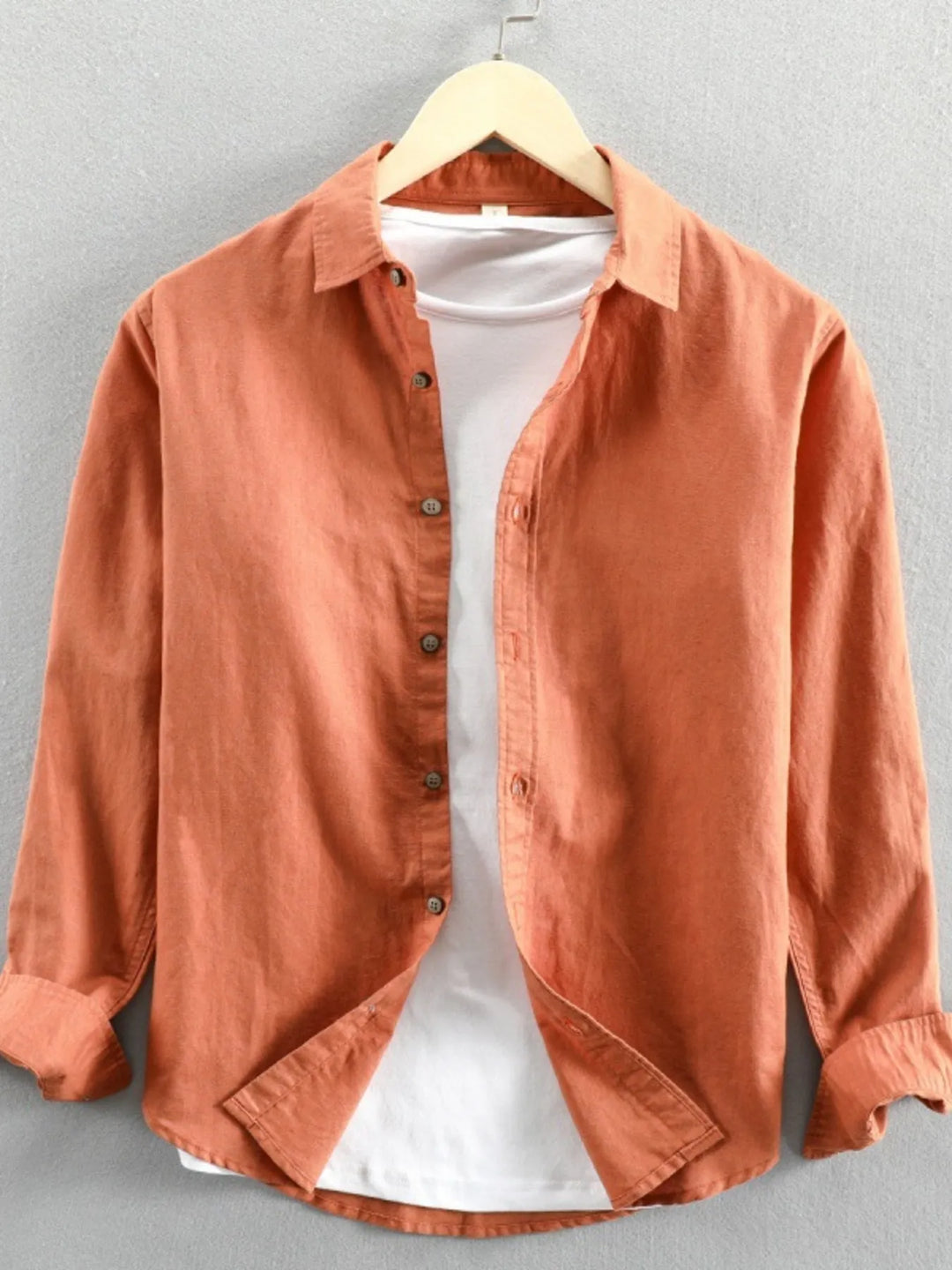 Men's Plus Size Button Up Long Sleeve Shirt