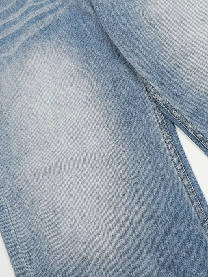 Men's Wide Leg Wash Jeans