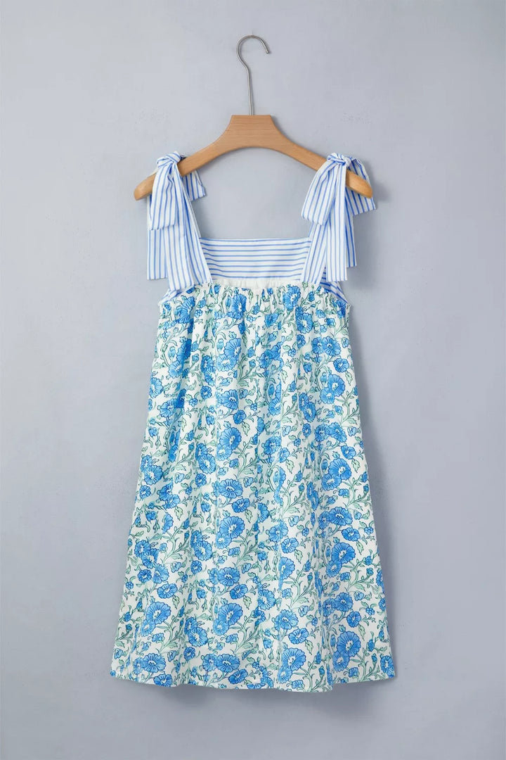 Floral Print Tie-Strap Mini Dress