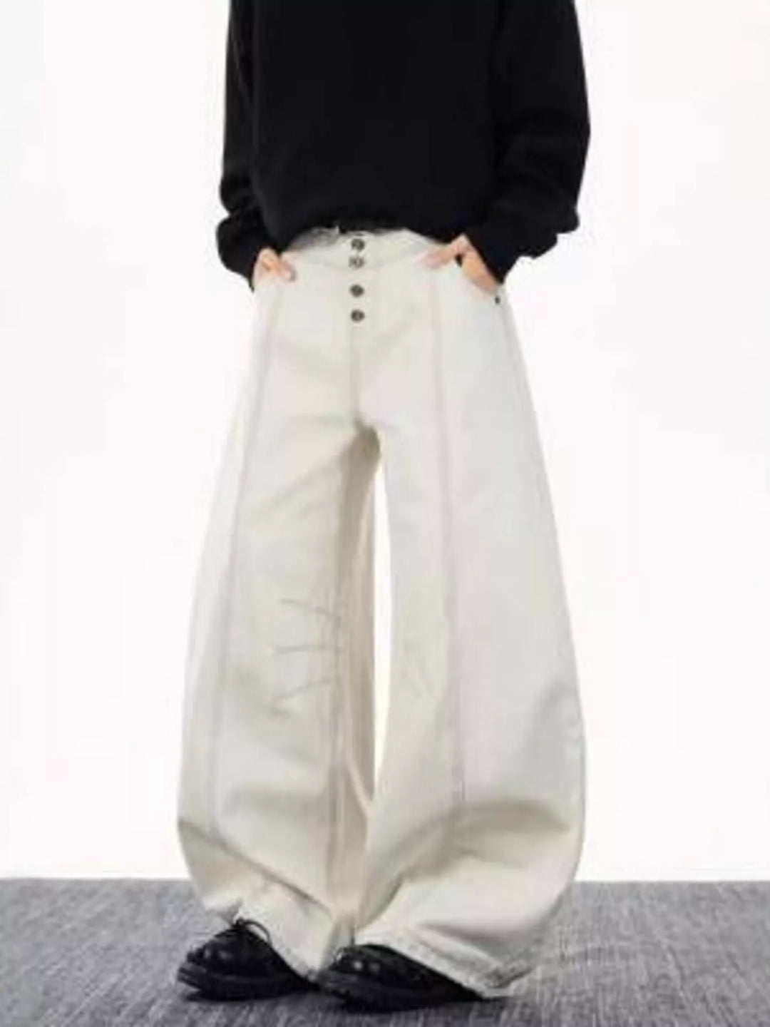 Men's Full Size Wide Leg Button-Fly Jeans Plus Size