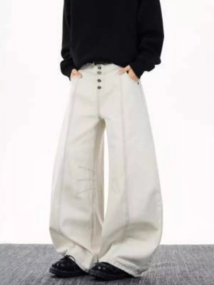 Men's Full Size Wide Leg Button-Fly Jeans Plus Size