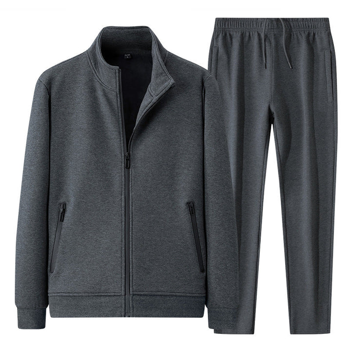 Fleece-lined Thickened Lightweight Sport Jacket And Pants Two-piece Set